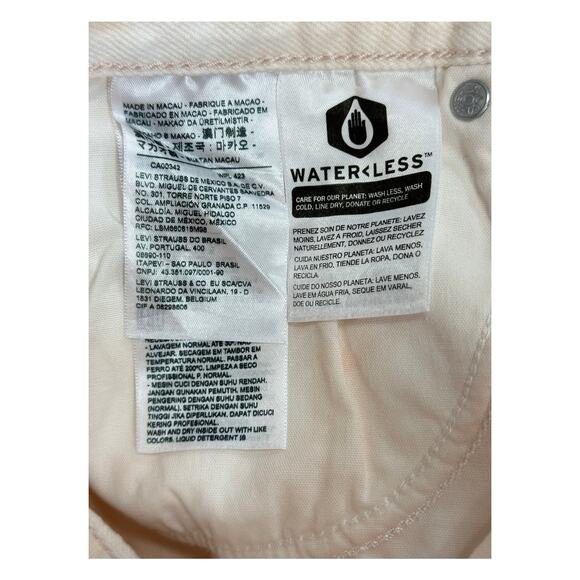 Levis Jeans Women 27x28 Premium Wedgie Straight Pink Button Fly High Rise‎ Big E - Picture 13 of 16